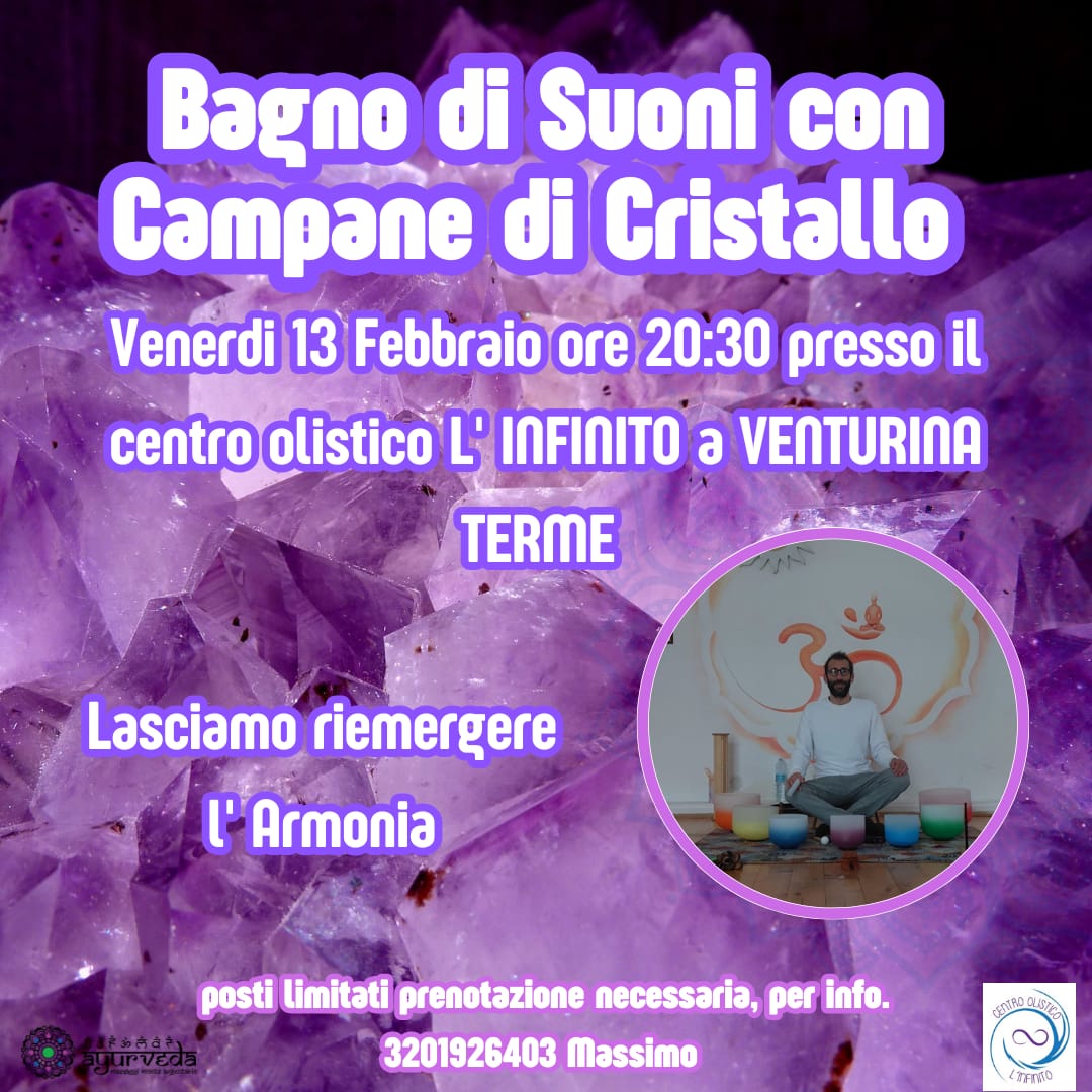 Bagno di suoni con campane di cristallo